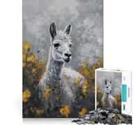 Puzzle de 1000 pièces représentant Un alpaga Blanc,idéal pour Les Adolescents stimule l’Imagination,Assemblage Parfait,pièces sans Espace,pour des Moments de détente captivants à la Maison (50x75cm)