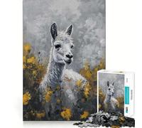 Puzzle de 1000 pièces représentant Un alpaga Blanc Jeu Amusant et Technique de découpe Laser avancée Jouet d'intérieur divertissant pour Les fêtes (38x52cm)