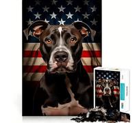 Puzzle de 1000 pièces représentant Un American Pit Bull Terrier Adulte,Un Jeu de Concentration mentale de qualité supérieure découpé au Laser,idéal pour Une activité familiale Amusante en soirée