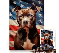 Puzzle de 1000 pièces représentant Un American Pit Bull Terrier, idéal pour Les Adolescents Un défi intellectuel Stimulant et Relaxant, Un Cadeau de Noël Parfait (38x26cm)