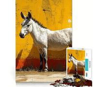 Puzzle de 1000 pièces représentant Un âne tacheté sur Un Mur coloré, idéal pour Les Adolescents, pour développer Leur mémoire et Jouer à l'intérieur Découpe Fine, Motif Vœux du Père Noël 50x75cm