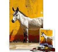 Puzzle de 1000 pièces représentant Un âne tacheté sur Un Mur coloré, idéal pour Les Adolescents, pour développer Leur mémoire et Jouer à l'intérieur Découpe Fine, Motif Vœux du Père Noël 50x75cm