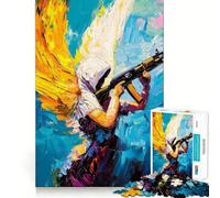 Puzzle de 1000 pièces représentant Un Ange armé d'un Pistolet,Peinture à l'huile Jeu de Puzzle Stimulant la cognition,pièces nettes et sans bavures,idéal pour Les Vacances à l'intérieur (38x52cm)
