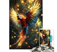 Puzzle de 1000 pièces représentant Un Ara doré en vol idéal pour Les Adolescents et Les Adultes Un Jeu Amusant et Original Parfait comme Cadeau de Noël ou d'anniversaire (75x50cm)
