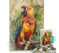 Puzzle de 1000 pièces représentant Un Ara écarlate éclatant Un Jeu Familial Amusant et Humoristique Un Cadeau Unique pour Un Anniversaire ou Noël 38x26cm