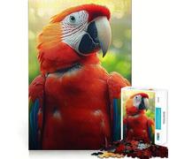 Puzzle de 1000 pièces représentant Un Ara Rouge dans Une Jungle luxuriante, idéal pour Adultes Jeu de logique Transparente, Loisirs et créativité Découpe Parfaite (38x26cm)