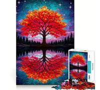Puzzle de 1000 pièces représentant Un Arbre en vitrail, idéal pour Adultes Jeu de logique mentale, Doux et Relaxant, découpe Ferme, liste de souhaits du Père Noël 38x26cm