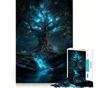 Puzzle de 1000 pièces représentant Un Arbre Mystique Lumineux et Une Cascade, idéal pour Adultes et pour se détendre Un Cadeau Exquis à Assembler (50x75cm)