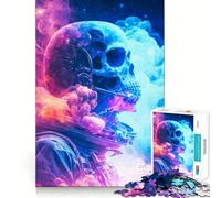 Puzzle de 1000 pièces représentant Un Astronaute crâne, idéal pour Les Adolescents Activité stimulante à Domicile, Bords précis, Cadeau Festif 38x52cm