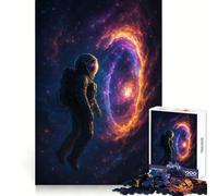 Puzzle de 1000 pièces représentant Un Astronaute Devant Une nébuleuse,idéal pour Adultes Activité de Loisirs et de développement du raisonnement,Bords de qualité supérieure,Cadeau de Noël Chaleureux
