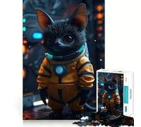 Puzzle de 1000 pièces représentant Un Astronaute en Combinaison Spatiale et Une Chauve-Souris, idéal pour Les Adolescents Jeu de réflexion Amusant et décontracté Design élégant et Cadeau 38x52cm