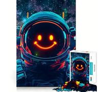 Puzzle de 1000 pièces représentant Un Astronaute Souriant dans l'espace, idéal pour Les Adolescents et Leurs activités à Domicile Découpe précise, décoration Murale 38x52cm