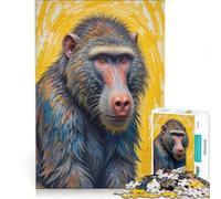 Puzzle de 1000 pièces représentant Un babouin, Jeu Manuel et Amusant à Faire à la Maison, idéal pour décorer Un Bureau 38x26cm