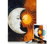 Puzzle de 1000 pièces représentant Un Baiser du Soleil et de la Lune, idéal pour Les Adolescents Décoration Murale Transparente et apaisante 50x75cm