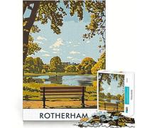 Puzzle de 1000 pièces représentant Un Banc du Parc Rotherham, idéal pour Les Adolescents Jeu de réflexion et de création Collective, Objet de Collection aux découpes nettes (38x26cm)