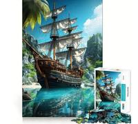 Puzzle de 1000 pièces représentant Un Bateau Ancien,idéal pour Les Adolescents Jeu de réflexion et de Coordination Découpe Laser pour Un Assemblage Parfait Activité relaxante en Groupe à l'intérieur