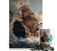 Puzzle de 1000 pièces représentant Un Bateau attaqué par Les tentacules d'une Pieuvre géante Jeu de logique mentale Anti-Stress, découpe Ferme, Cadeau Exceptionnel 38x52cm
