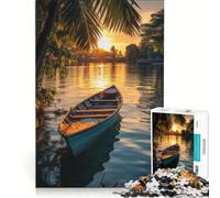 Puzzle de 1000 pièces représentant Un Bateau de pêche thaïlandais Jouet éducatif activité ludique et Anti-Stress renforçant l'amour au Sein du Couple 38x26cm
