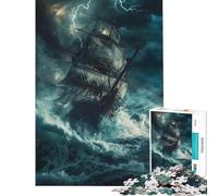 Puzzle de 1000 pièces représentant Un Bateau en Pleine tempête Jeu éducatif Stimulant et Casse-tête pour Femmes et Hommes (Dimensions 50x75cm)