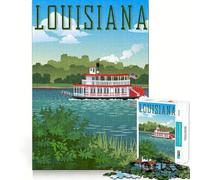 Puzzle de 1000 pièces représentant Un Bateau fluvial de Louisiane,Jeu sans Couture,activité intellectuelle stimulante,Divertissement paisible,Cadeau d'anniversaire Amusant (38x26cm)