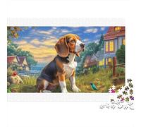 Puzzle de 1000 pièces représentant Un Beagle coloré dans Une clairière (52 x 38 cm). Idéal pour Les Adultes. Décoration et Cadeau d'anniversaire.