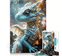 Puzzle de 1000 pièces représentant Un bébé Dragon Magique Blanc,Jeu de réflexion Amusant pour Adultes,Technologie de découpe Laser avancée,défi Stimulant pour Passer Le Temps (50x75cm)