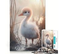 Puzzle de 1000 pièces représentant Un bébé Grue dans Une lumière dorée,découpe précise,Casse-tête Artistique,Cadeau Amusant pour Les Loisirs,décoration Murale de Noël (38x26cm)
