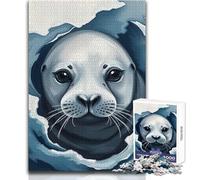 Puzzle de 1000 pièces représentant Un bébé Phoque - Un Passe-Temps paisible et satisfaisant - Assemblage Parfait - Découpe de précision - Dimensions:38x52cm