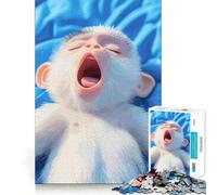 Puzzle de 1000 pièces représentant Un bébé Singe Qui bâille,Un Jeu de logique et de réflexion,idéal pour Un Moment de Calme et d'exercice Mental à la Maison (38x26cm)