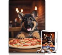 Puzzle de 1000 pièces représentant Un Berger Allemand et Un Chiot Pizza Jeu de réflexion stratégique et d'apprentissage pour Adultes et Symbolique pour Toutes Les Occasions 38x52cm
