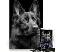 Puzzle de 1000 pièces représentant Un Berger Allemand Noir, idéal pour Les Adolescents Un Cadeau Parfait pour stimuler Le Cerveau, Le Bien-être et Les Loisirs (38x26cm)