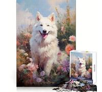Puzzle de 1000 pièces représentant Un Berger Blanc Suisse, idéal pour Les Adolescents, Stimulant la logique et la réflexion, Parfait pour se détendre et Offrir Un Cadeau Original (38x26cm)