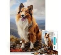 Puzzle de 1000 pièces représentant Un Berger des Shetland, idéal pour Les Adolescents Illustration Remember Upgrade Calm Mind Clear Cut Art Collectible 50x75cm