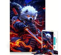Puzzle de 1000 pièces représentant Un Bichon frisé samouraï avec Katana, idéal pour Les Adolescents Jeu Intelligent et Convivial, à Assembler en Groupe Décoration Murale (50x75cm)