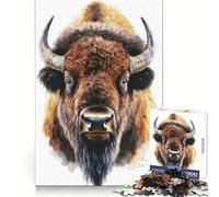 Puzzle de 1000 pièces représentant Un Bison à l'aquarelle, idéal pour Les Adolescents Un Passe-Temps Relaxant et Stimulant, avec Un système de Verrouillage fiable Un Cadeau Parfait (38x26cm)