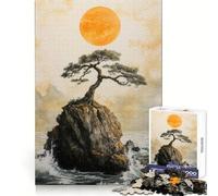 Puzzle de 1000 pièces représentant Un bonsaï Solitaire sur Une Falaise Un Art Traditionnel Japonais pour Adultes Activité de Loisirs et de réflexion logique Découpe soignée Cadeau d'anniversaire