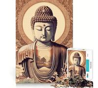 Puzzle de 1000 pièces représentant Un Bouddha Zen,idéal pour Les Adolescents Jeu Stimulant l'esprit,pièces nettes et sans bavures,Facile à Apprendre et Amusant pour Toute la Famille (38x52cm)