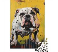 Puzzle de 1000 pièces représentant Un Bouledogue français, pour Adultes et Enfants (38 x 26 cm). Jeu éducatif en Papier.