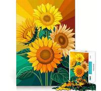 Puzzle de 1000 pièces représentant Un Bouquet de tournesols éclatants,idéal pour Les Adultes Jeu Amusant et ressourçant Assemblage sûr et Solide Activité familiale Amusante en soirée (38x52cm)