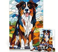 Puzzle de 1000 pièces représentant Un Bouvier Bernois en vitrail pour Adultes Jouet Intelligent et apaisant Découpe précise Objet de Collection 38x26cm