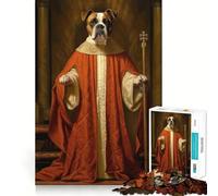 Puzzle de 1000 pièces représentant Un Boxer et Le Pape Un Casse-tête Artistique aux découpes précises,Un Cadeau Amusant pour se détendre et décorer pour Noël (38x52cm)