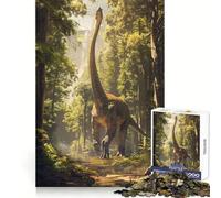 Puzzle de 1000 pièces représentant Un brachiosaure préhistorique, idéal pour Les Adolescents Stimule la mémoire, se détend et s'amuse Bords précis Un Cadeau attentionné 38x26cm