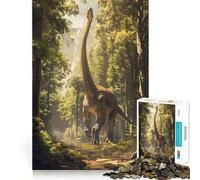 Puzzle de 1000 pièces représentant Un brachiosaure préhistorique, idéal pour Les Adultes Jeu de réflexion et d'amusement en intérieur Bords précis Objet de Collection 38x52cm
