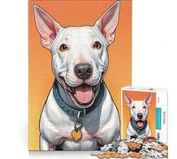 Puzzle de 1000 pièces représentant Un Bull-Terrier Miniature Jeu Manuel Cadeau d'anniversaire présent Unique pour Un Anniversaire ou Noël 38x52cm