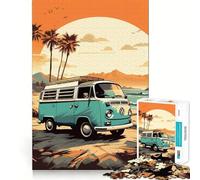 Puzzle de 1000 pièces représentant Un Bus VW rétro sur Le thème de la Plage (38x26cm) pour Adultes améliore la mémoire, Divertissement paisible, pour Les fêtes