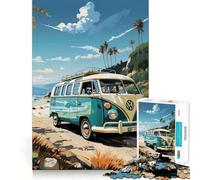 Puzzle de 1000 pièces représentant Un Bus VW rétro sur Le thème de la Plage idéal pour Les Adolescents Jeu de réflexion et de création Collective aux découpes nettes et précises Pièce de Collection