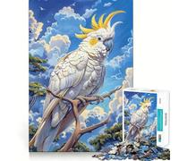Puzzle de 1000 pièces représentant Un cacatoès Blanc sur Une Branche,idéal pour Les Adultes Jeu Amusant et ressourçant Assemblage sûr et Solide Activité familiale Amusante en soirée (38x26cm)