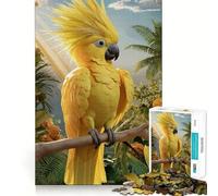 Puzzle de 1000 pièces représentant Un cacatoès Jaune dans Un décor Tropical Jeu de mémoire de qualité supérieure découpé au Laser Activité captivante pour des soirées tranquilles (50x75cm)