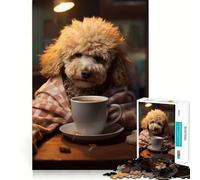 Puzzle de 1000 pièces représentant Un Caniche Un Chien et Un café idéal pour Adultes Ce Puzzle à Assembler est Un Excellent Moyen de développer sa mémoire de se détendre et de Profiter d'un Moment