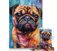 Puzzle de 1000 pièces représentant Un Carlin sur Palette, idéal pour Les Adolescents Un Cadeau élégant, Facile à découper et Qui favorise la détente (38x52cm)